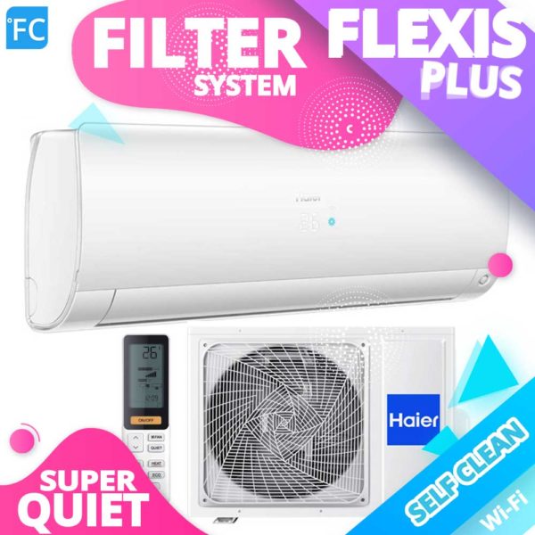 HAIER Flexis Plus Shine A+++ R32, kW 2.6, kW 3.5, kW 5.7, kW 7 Klimatyzacja do małej sypialni 15m2, małego biura 35m2, małego mieszkania 35m2, 40m2, 45m2, 50m2