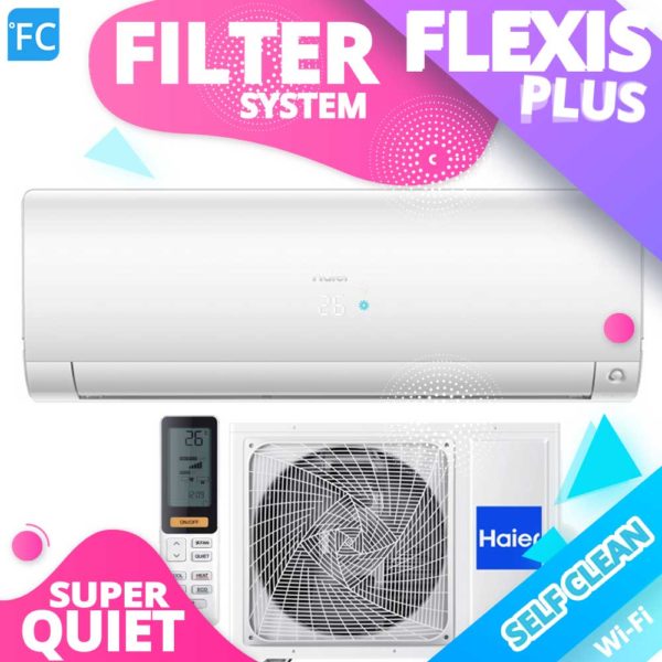 HAIER Flexis Plus White Matt A+++ R32, kW 2.6, kW 3.5, kW 5.7, kW 7 Klimatyzacja do małej sypialni 15m2, małego biura 35m2, małego mieszkania 35m2, 40m2, 45m2, 50m2