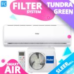 Klimatyzacja HAIER Tundra GREEN A++ R32 o mocy 2.6kW 3.6kW 5kW 7kW, A++, do 2 pokoi, 3 pokoi, 4 pokoi, do małego mieszkania sypialni 15m2, małego mieszkania 35m2, 40m2, 45m2, 50m