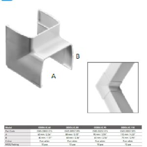 ELEMENTY ŁĄCZĄCE Narożnik wewnętrzny 90° OPTIMAL DUCT