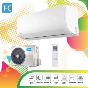 MIDEA BLANC PRO, A++/A+, 3.5kW,3.8kW, Naścienny do 35m2 3.5kW BLANC PRO